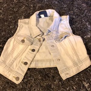 Little girls jean jacket vest